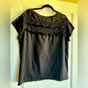 Loft short sleeved black top. Size XXL.